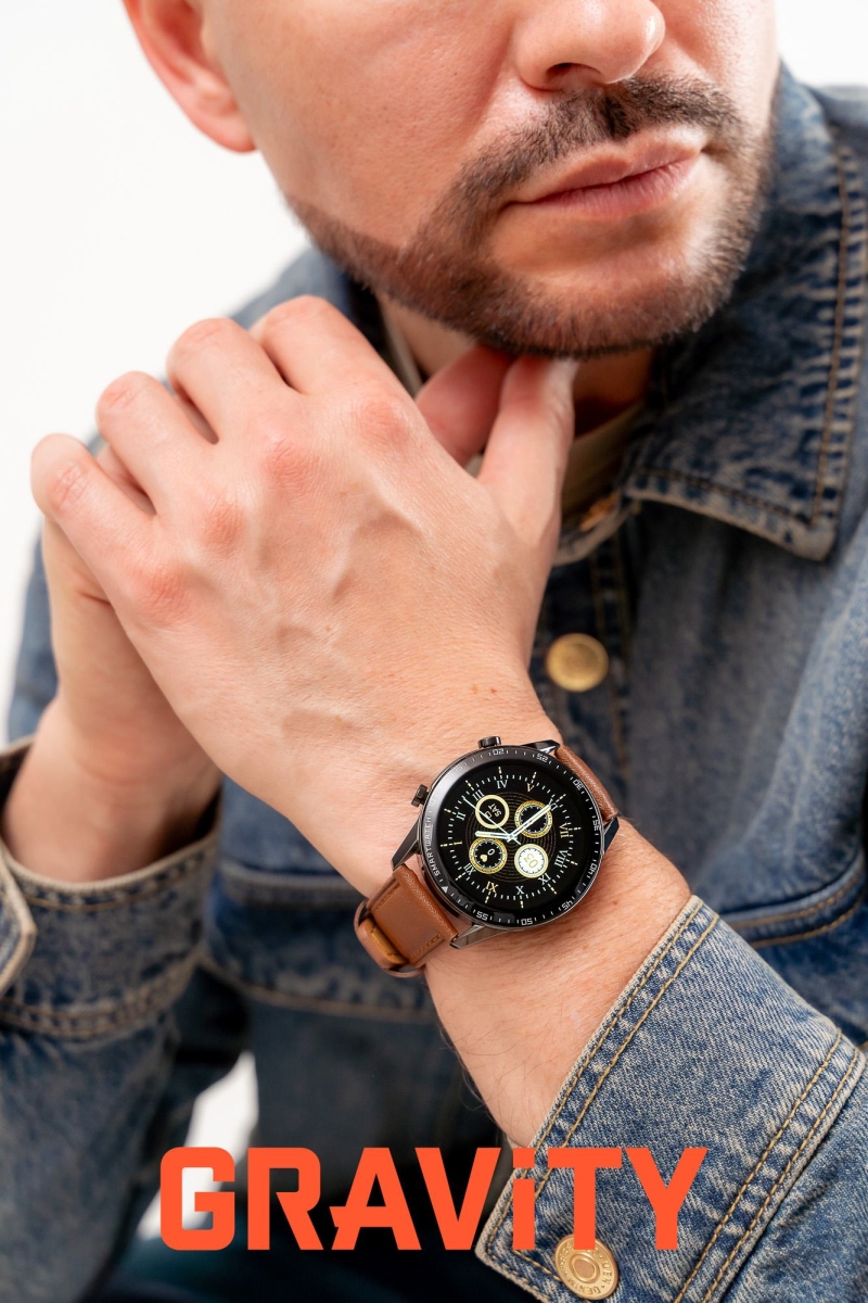Smartwatch Gravity Czarny 2 Paski GT10-4 - obrazek 2