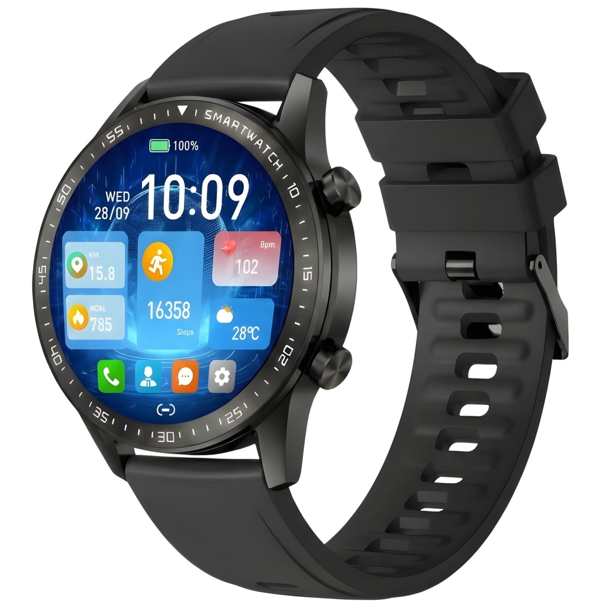 Smartwatch Gravity Czarny 2 Paski GT10-4 - obrazek 4