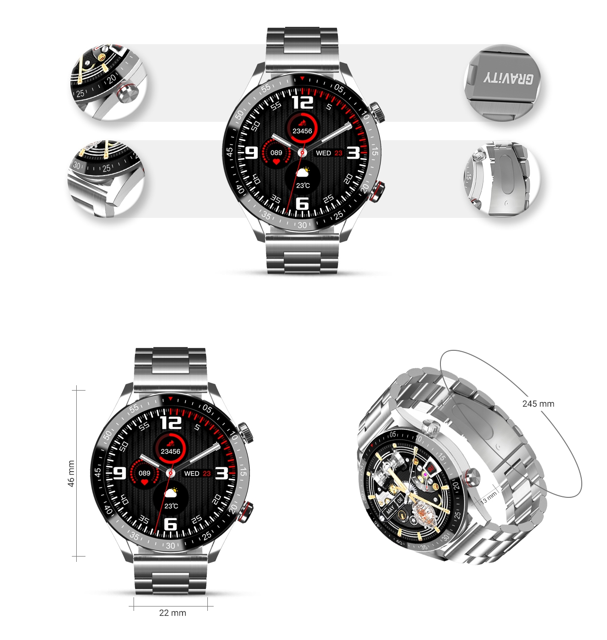 Smartwatch Męski Gravity GT4-3 - obrazek 7