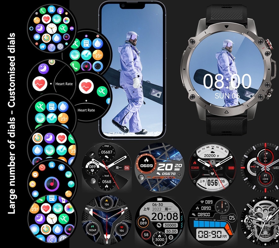 Smartwatch Męski Rubicon RNCF18-1 BLACK Bransoleta + Pasek - obrazek 8