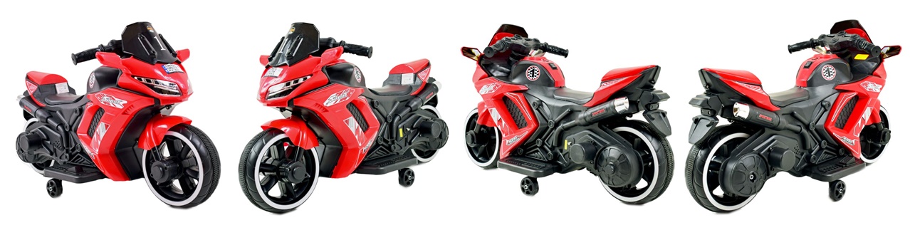 MOTOR ŚCIGACZ SPORT 1 Z OPARCIEM, ŚWIECĄCE KOŁA/, DWA SILNIKI/DM1600 - obrazek 7