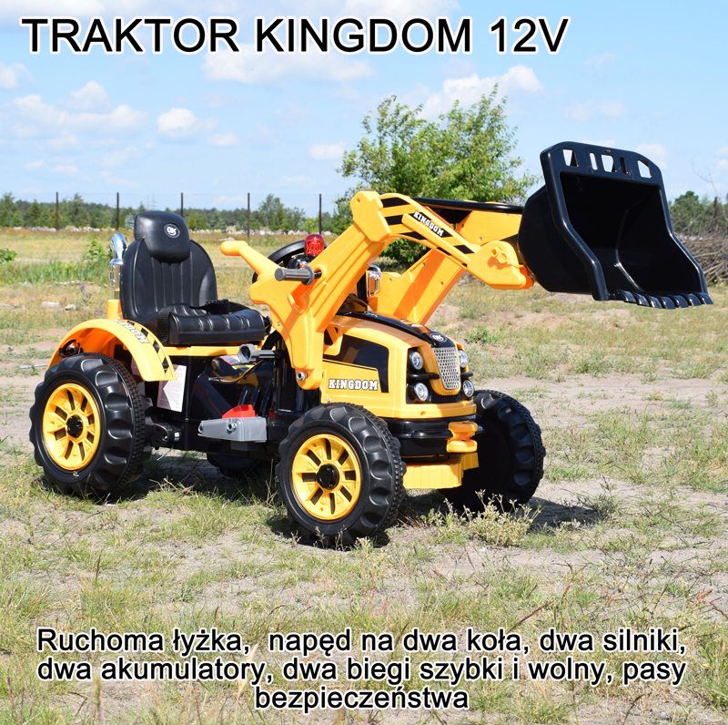 MOCNY TRAKTOR Z ŁYŻKĄ KINGDOM 12V DWIE PRĘDKOŚCI/JS328A - obrazek 18