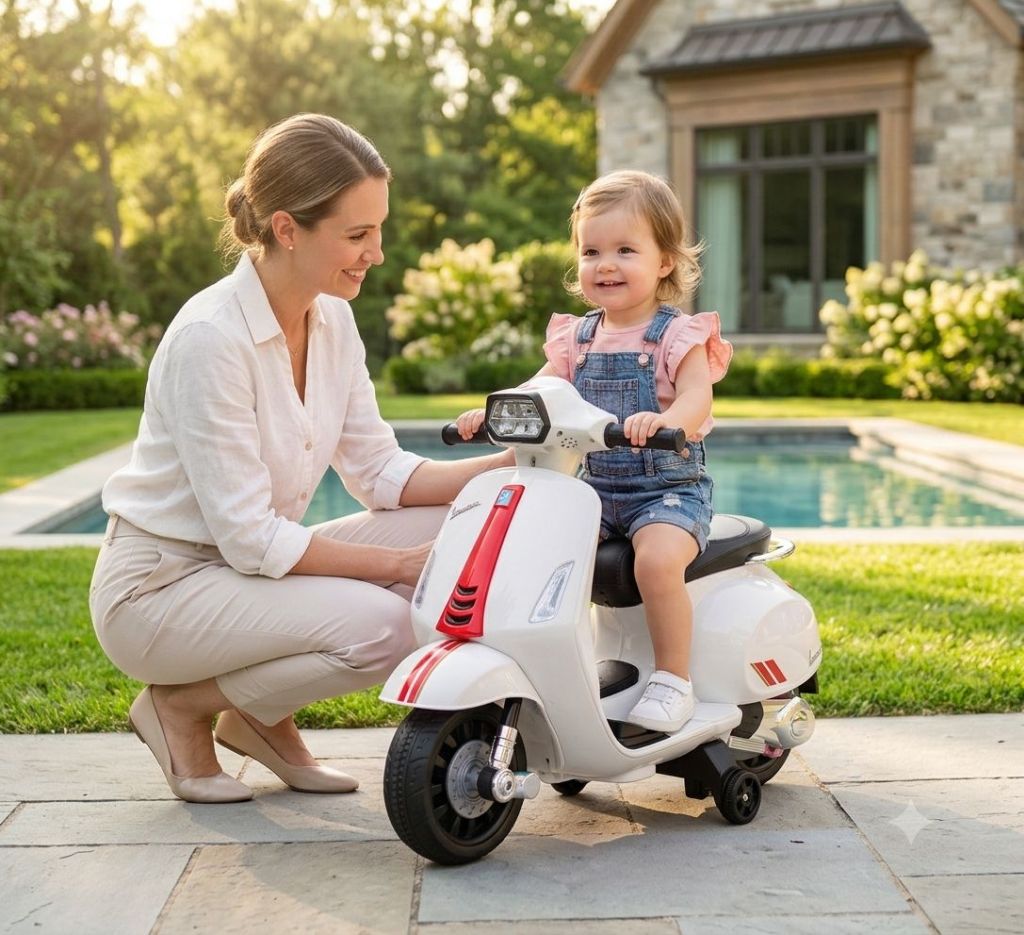 Pierwszy skuter na akumulator dla dziecka Vespa, licencja - obrazek 7
