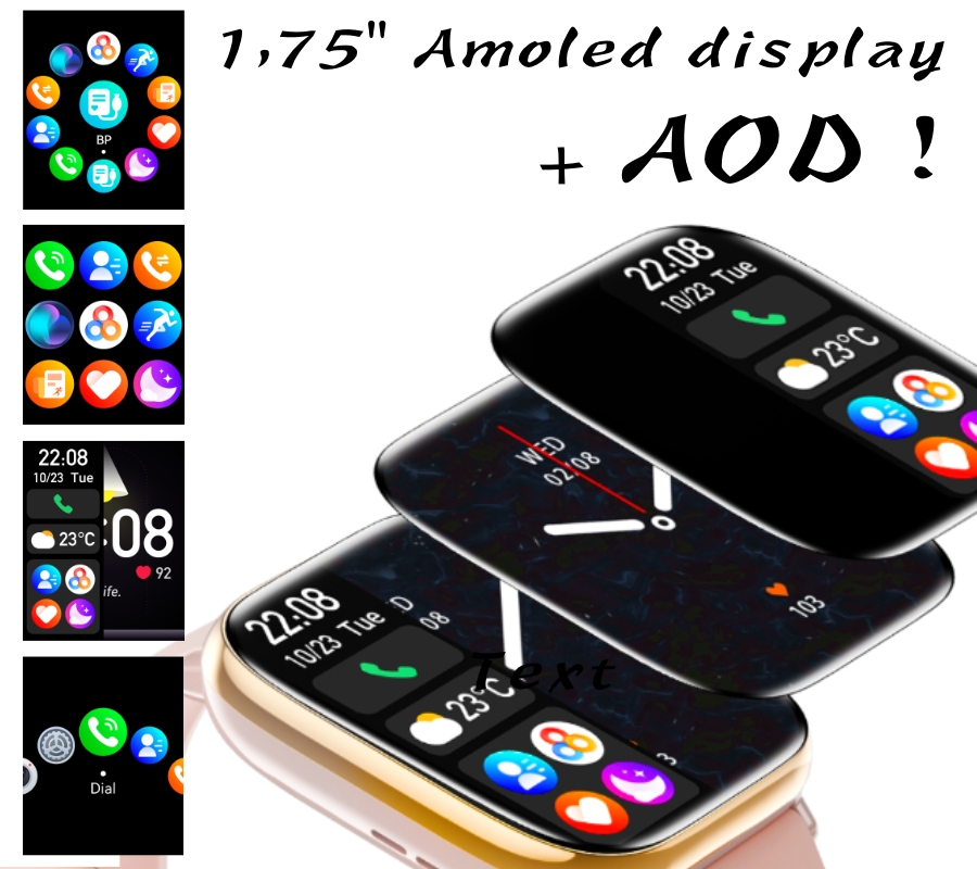 Smartwatch Damski Rubicon RNCF31 ROSE GOLD Bransoleta + 2 Paski - obrazek 8