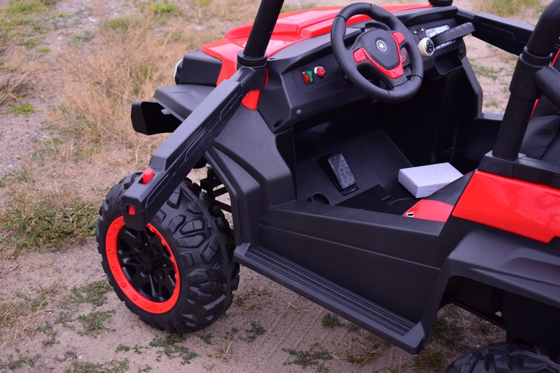 MEGA AUTO 4X4 , FUNKCJA BUJANIA, AMORTYZATORY, MIĘKKIE KOŁA EVA, MIĘKKIE SIEDZENIE FULL OPCJA DLA 2 DZIECI /HM1188 - obrazek 2