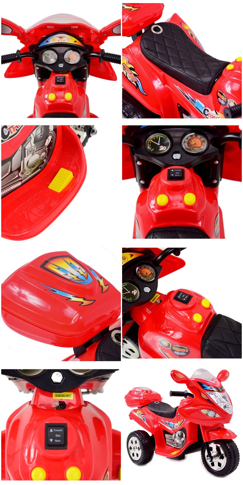 Motorek dla maluszka, dźwięki, światła, miękkie siedzenie/LL1188 - obrazek 3