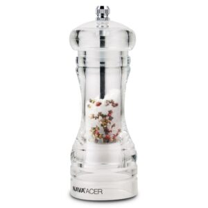 Młynek do Mielenia Przypraw Pieprzu Soli Akrylowy Przezroczysty NAVA 14 cm