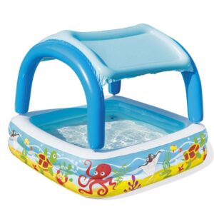 Basen Brodzik dla Dzieci Ogrodowy Dmuchany z Dachem Daszkiem Ocean 140x140