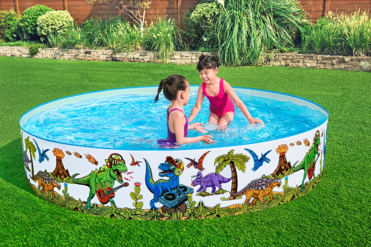 Basen Brodzik dla Dzieci do Kąpieli Zabawy Ogrodowy Dinozaury 244 x 46 cm - obrazek 3