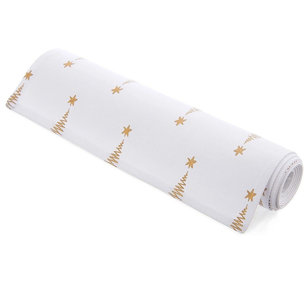 Bieżnik na Stół Bawełniany Świąteczny ORION 130 x 32 cm Choinka Biały