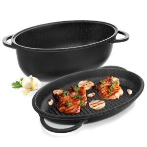 Brytfanna ORION Granitowa 2w1 GRANDE 10 L 43 x 28 cm Patelnia Grillowa