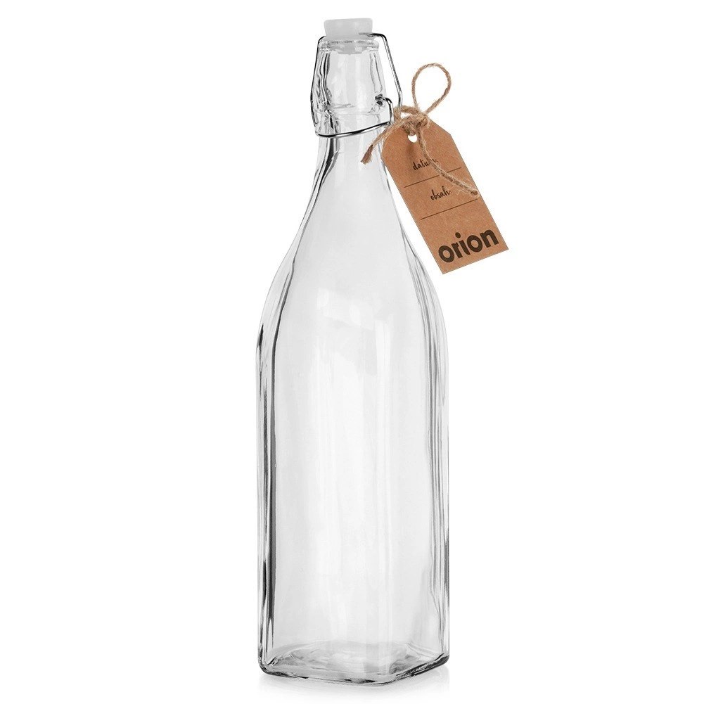 Butelka z Klipsem Szklana ORION 1 L Kwadratowa Szczelna Retro - obrazek 5