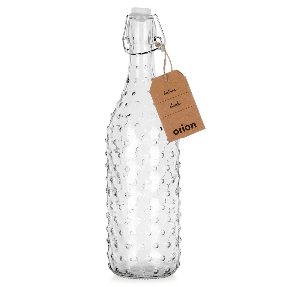 Butelka z Klipsem Szklana ORION 1 L Żłobiona Szczelna Retro
