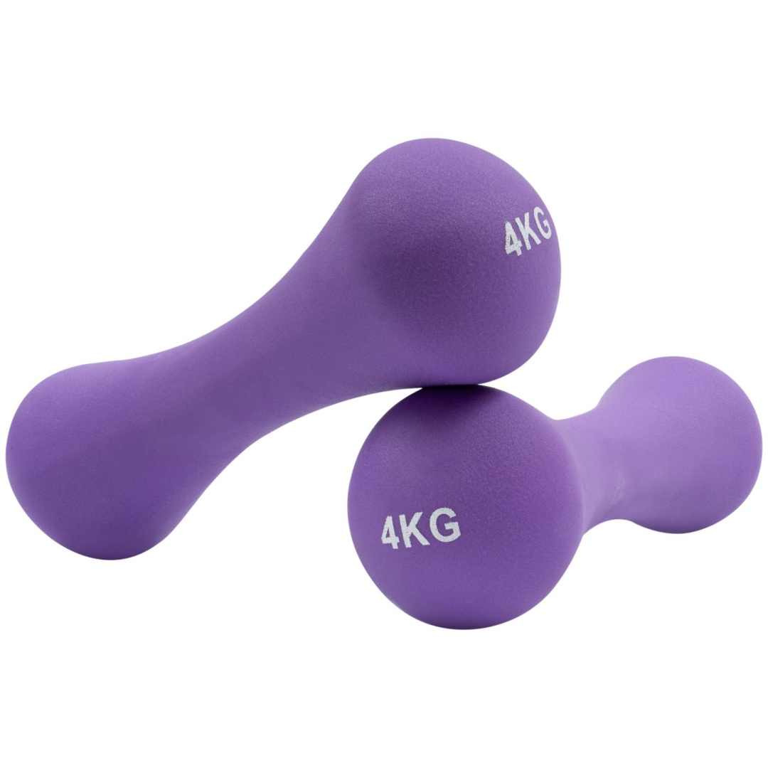 CIĘŻARKI ŻELIWNE POKRYTE NEOPRENEM 2 X 4 KG - obrazek 3