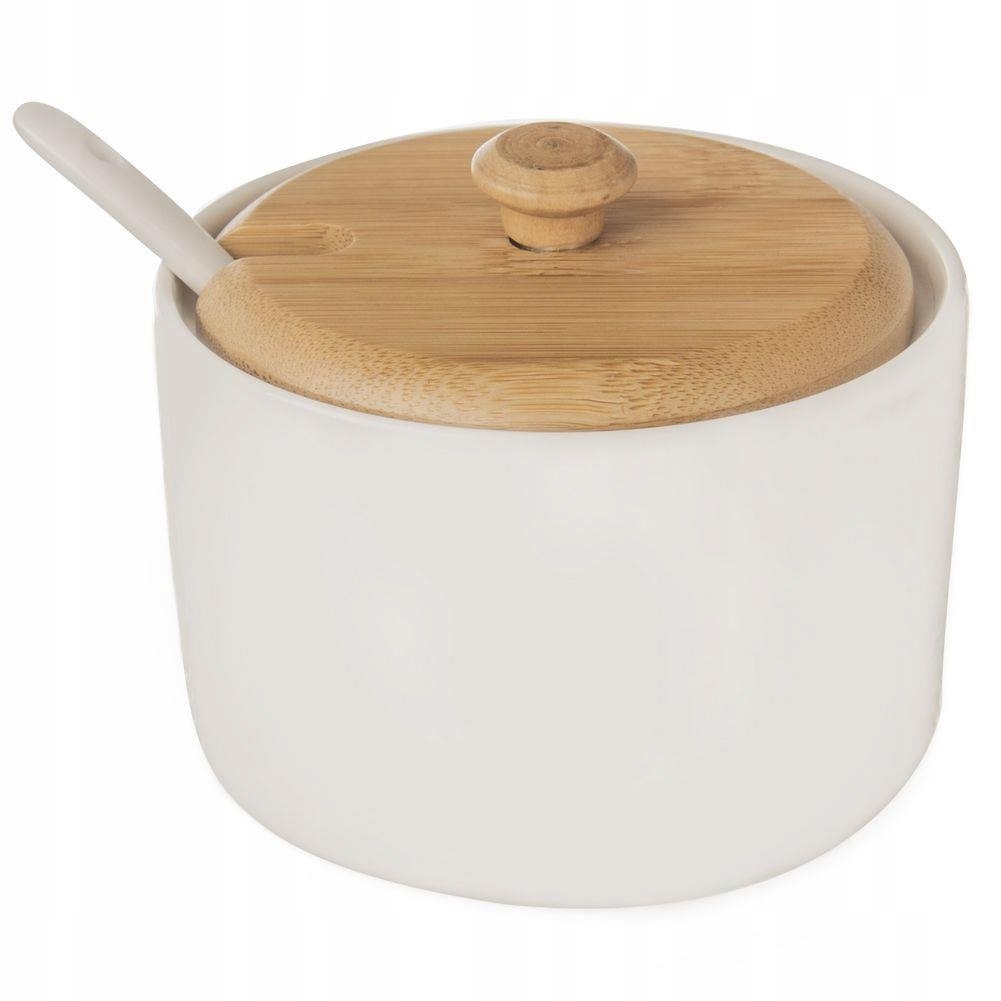 Cukierniczka Cukiernica z Pokrywką Łyżeczką Porcelanowa Biała ORION 10 cm - obrazek 4