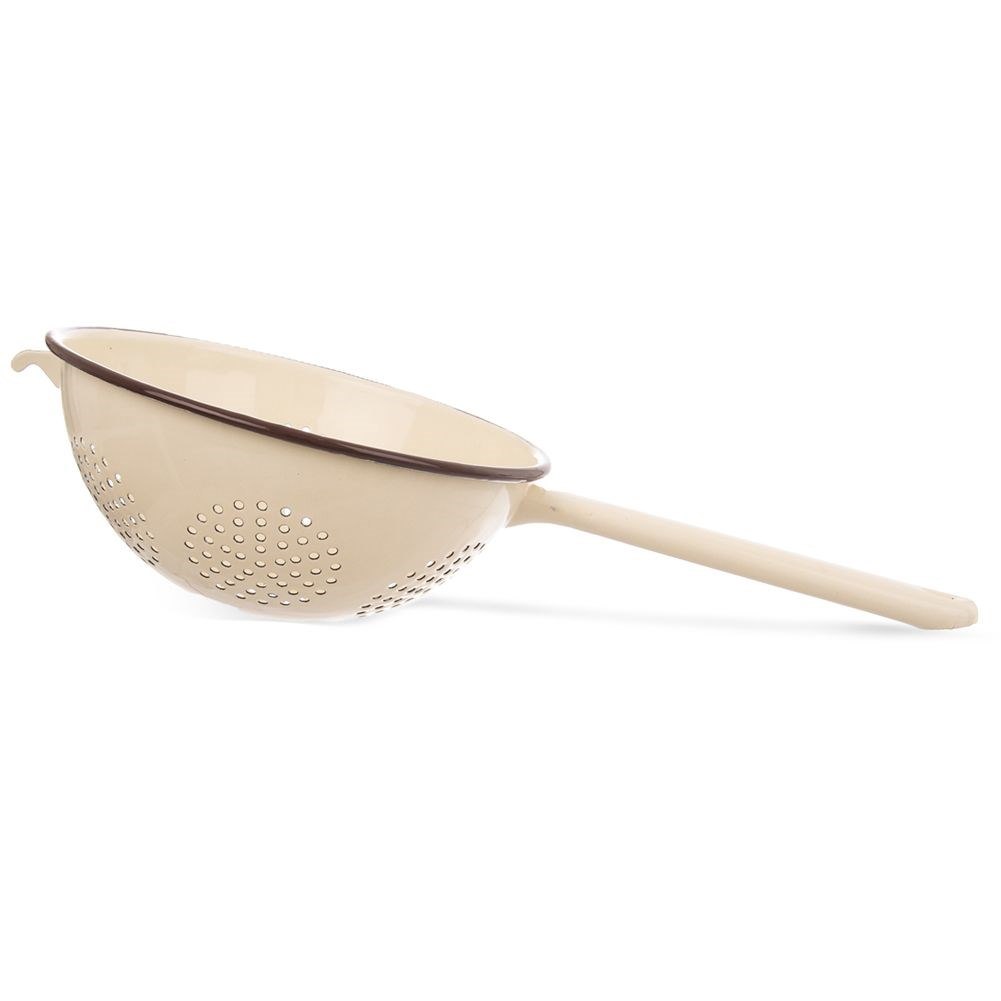 Cedzak Kuchenny Emaliowany Brązowy Solidny Brown 22 cm