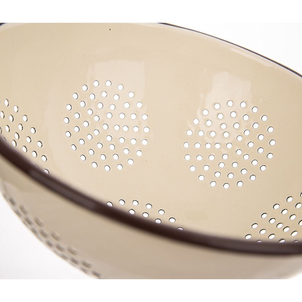Cedzak Kuchenny Emaliowany Brązowy Solidny Brown 22 cm - obrazek 4