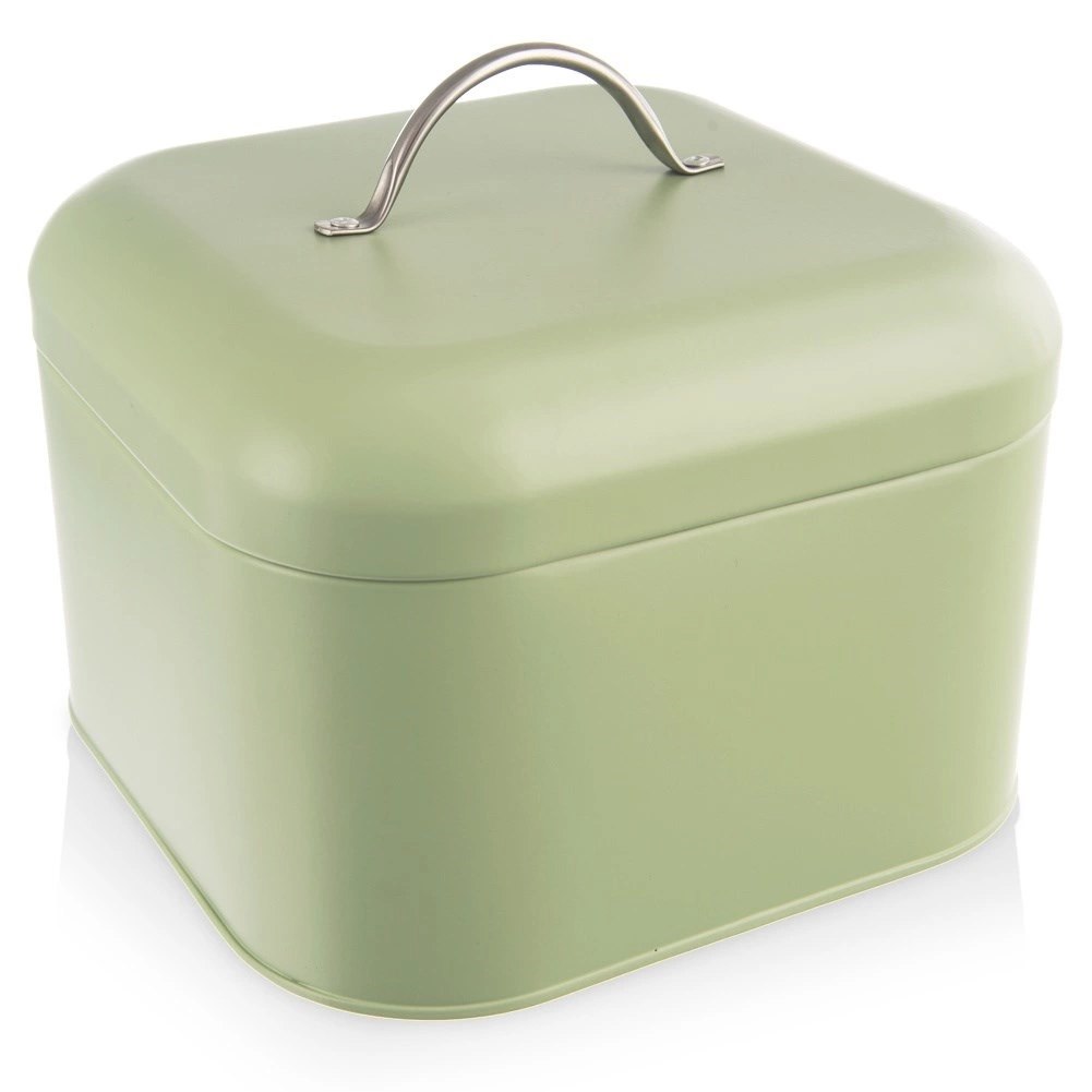 Chlebak Metalowy ORION GREENISH 20x20x17 cm Zielony Kompaktowy na Chleb