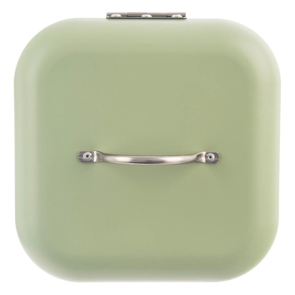 Chlebak Metalowy ORION GREENISH 20x20x17 cm Zielony Kompaktowy na Chleb - obrazek 3