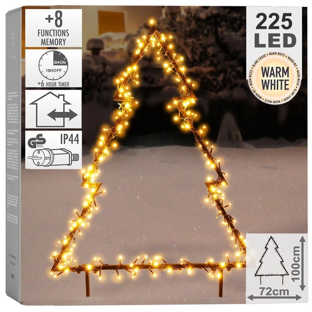 Choinka Ozdoba Świąteczna Świecąca 225 LED Zewnętrzna Metalowa VILDE 80 cm