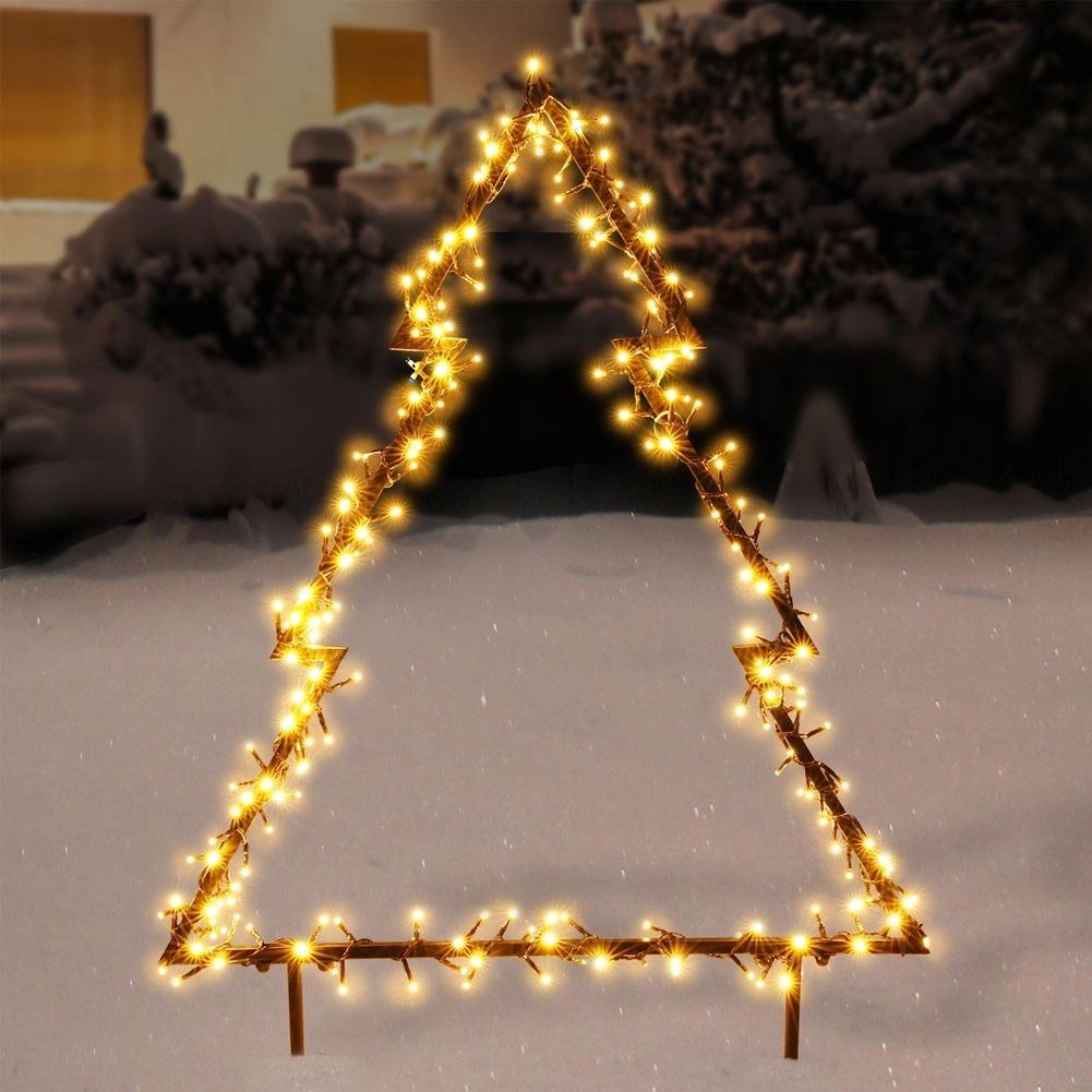 Choinka Ozdoba Świąteczna Świecąca 225 LED Zewnętrzna Metalowa VILDE 80 cm - obrazek 2