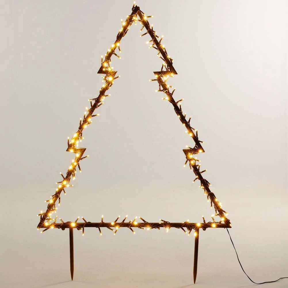 Choinka Ozdoba Świąteczna Świecąca 225 LED Zewnętrzna Metalowa VILDE 80 cm - obrazek 5
