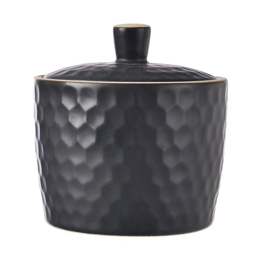 Cukierniczka Cukiernica Ceramiczna Czarna Ozdobna Klasyczna ORION 320 ml - obrazek 3