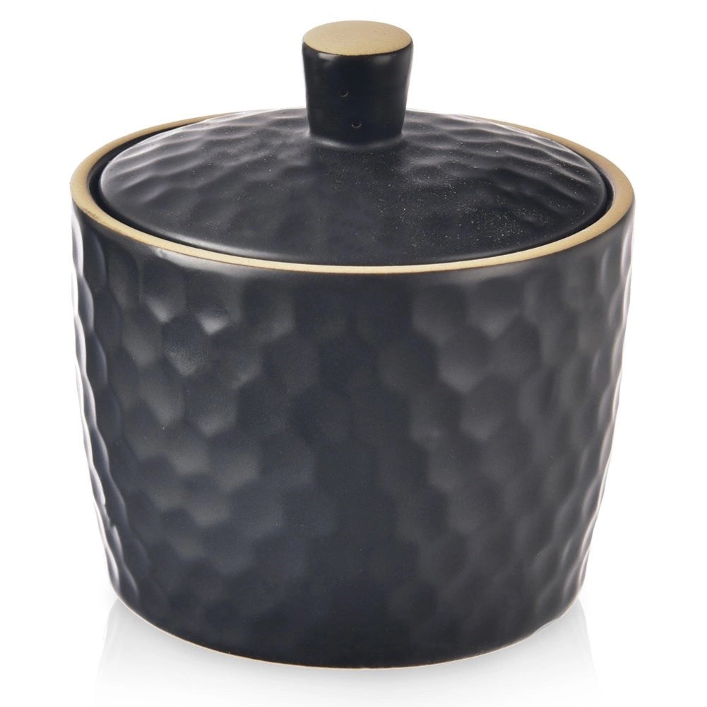 Cukierniczka Cukiernica Ceramiczna Czarna Ozdobna Klasyczna ORION 320 ml - obrazek 6