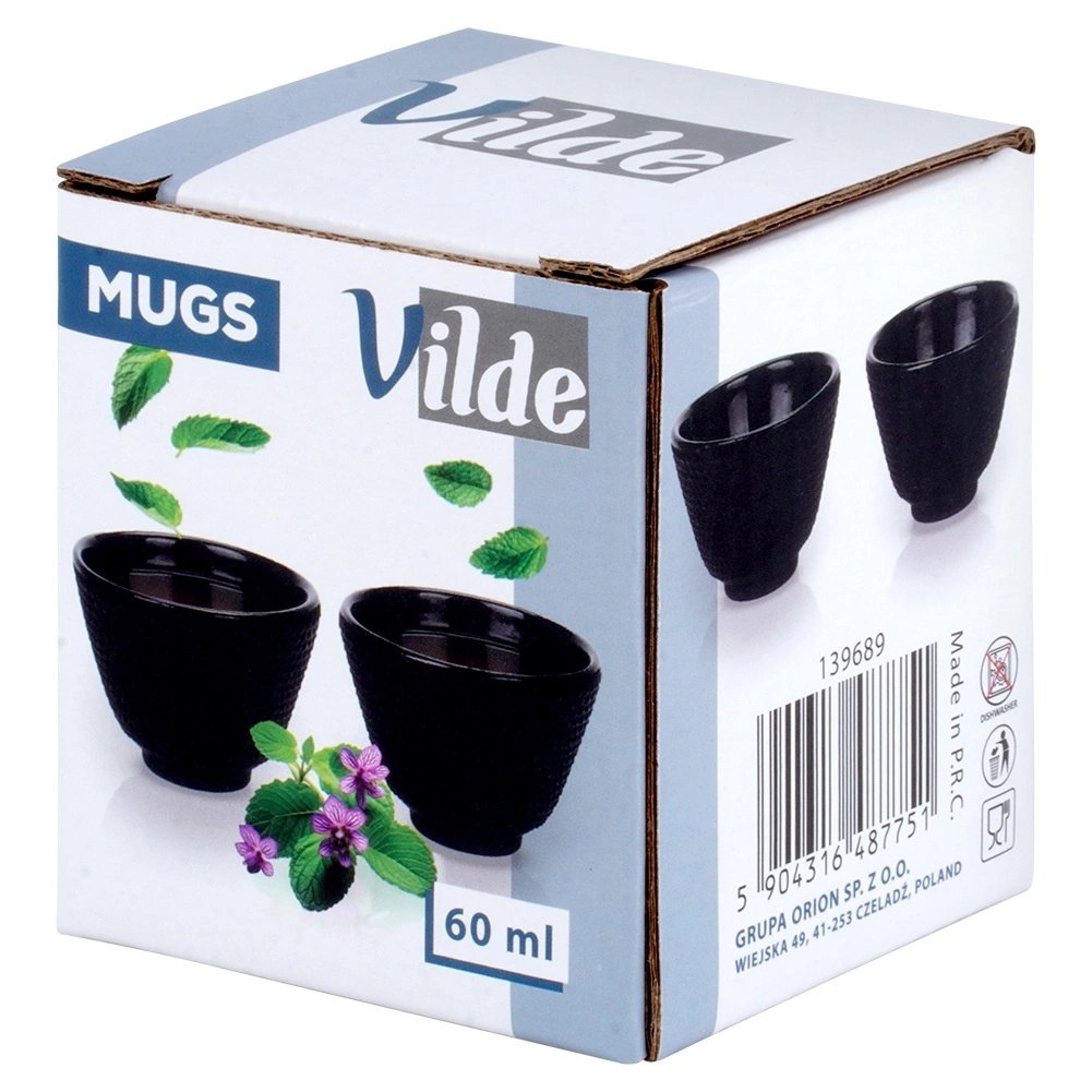 Czarki Kubki do Herbaty Ziół Żeliwne Emaliowane Solidna VILDE 60 ml 2 szt. - obrazek 3