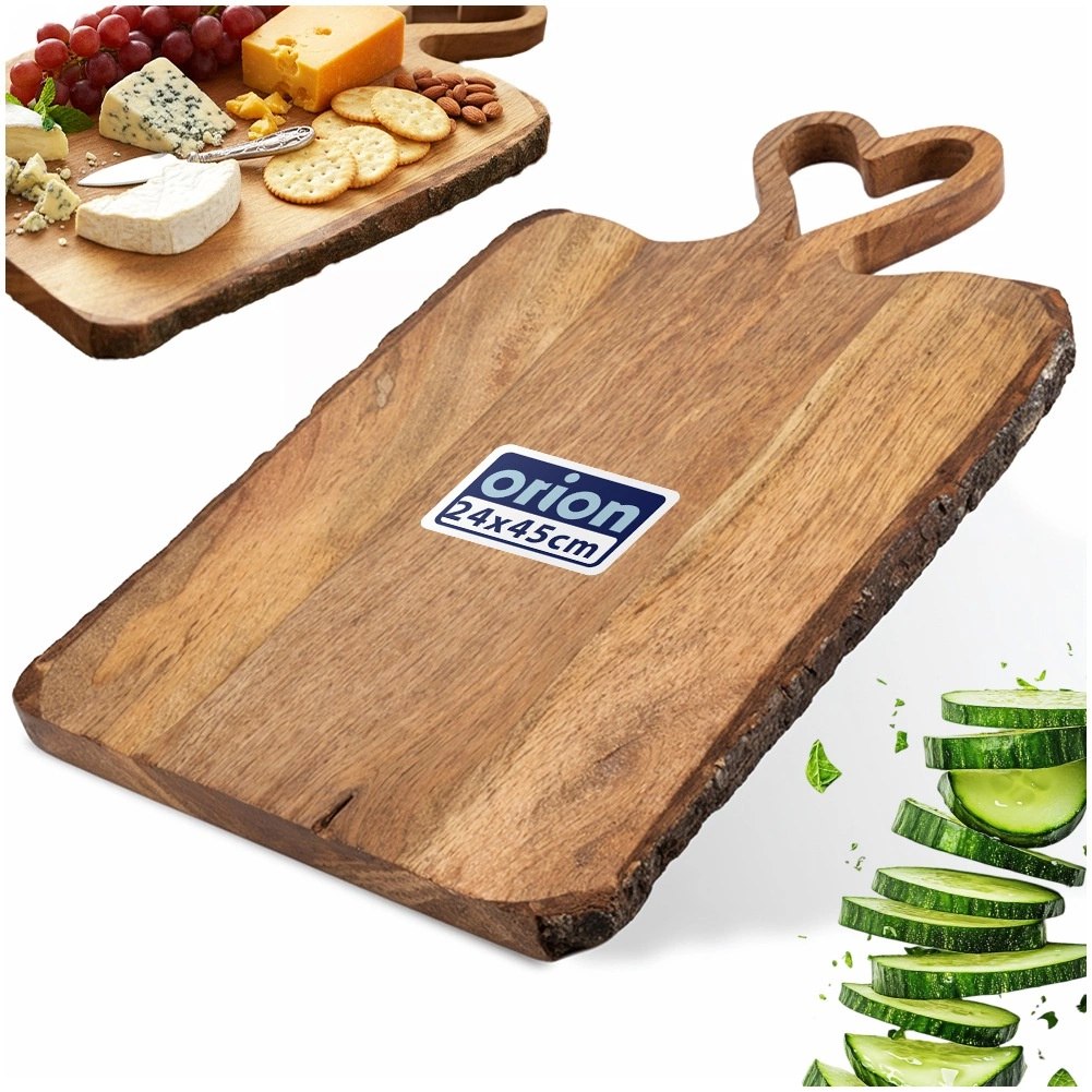Deska do Krojenia Serwowania 45 cm Drewno Mango Uchwyt Serce - obrazek 5