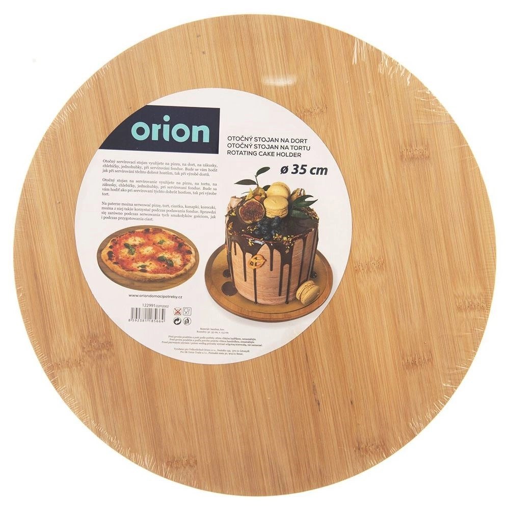 Deska do Serwowania Bambusowa Obrotowa ORION 35 cm Antypoślizgowa - obrazek 6