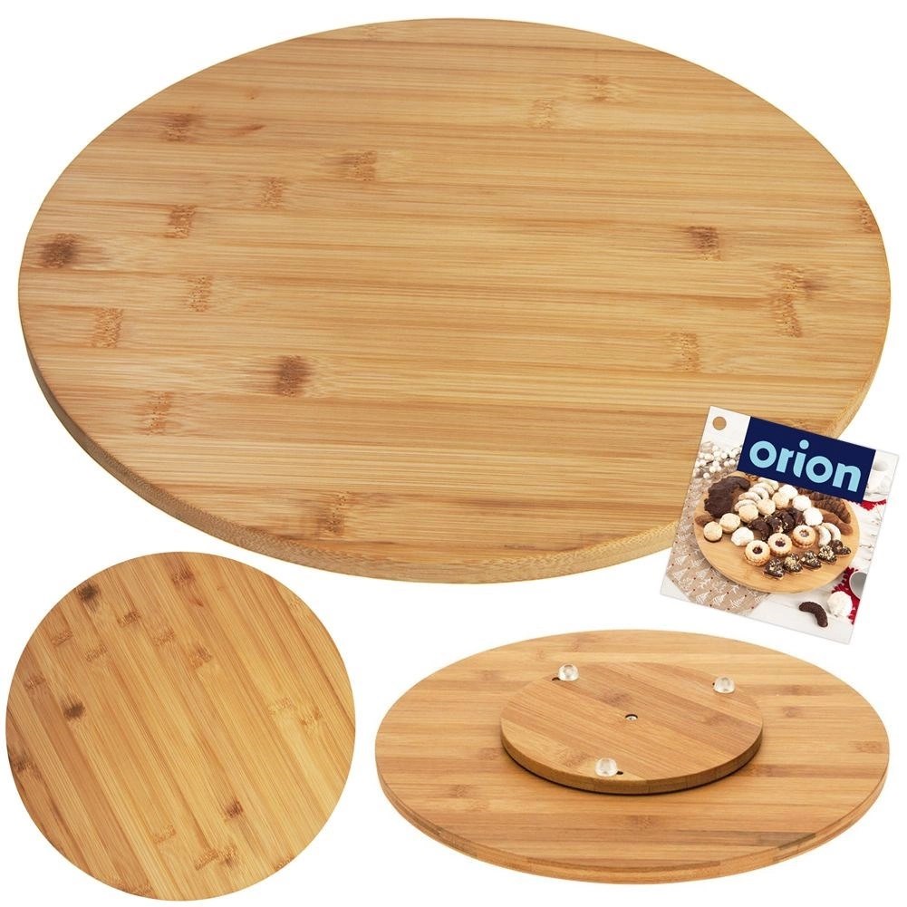 Deska do Serwowania Bambusowa Obrotowa ORION 35 cm Antypoślizgowa - obrazek 7