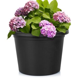 Doniczka Ogrodowa Okrągła VILDE 34 cm Czarna Elegancka i Solidna