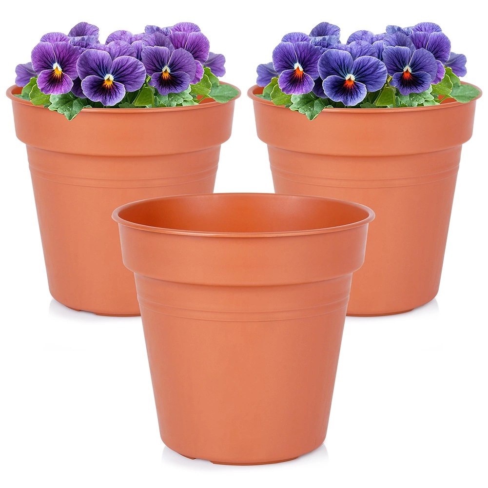 Zestaw Doniczek Okrągłych PROGARDEN 15 cm 3 szt. Ceglane Klasyczne