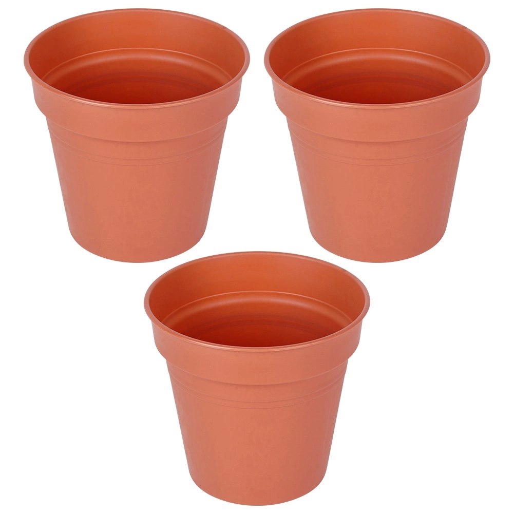 Zestaw Doniczek Okrągłych PROGARDEN 15 cm 3 szt. Ceglane Klasyczne - obrazek 3