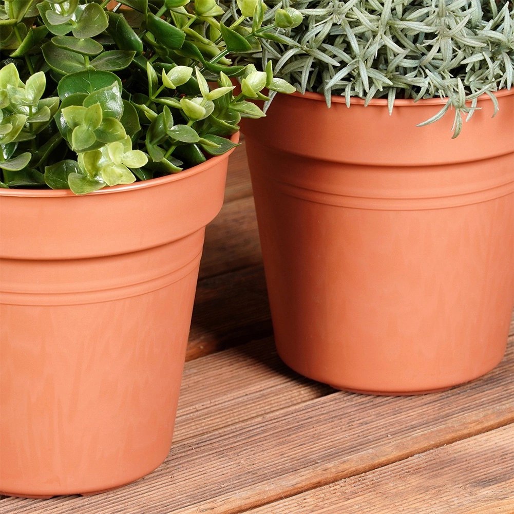 Zestaw Doniczek Okrągłych PROGARDEN 15 cm 3 szt. Ceglane Klasyczne - obrazek 4