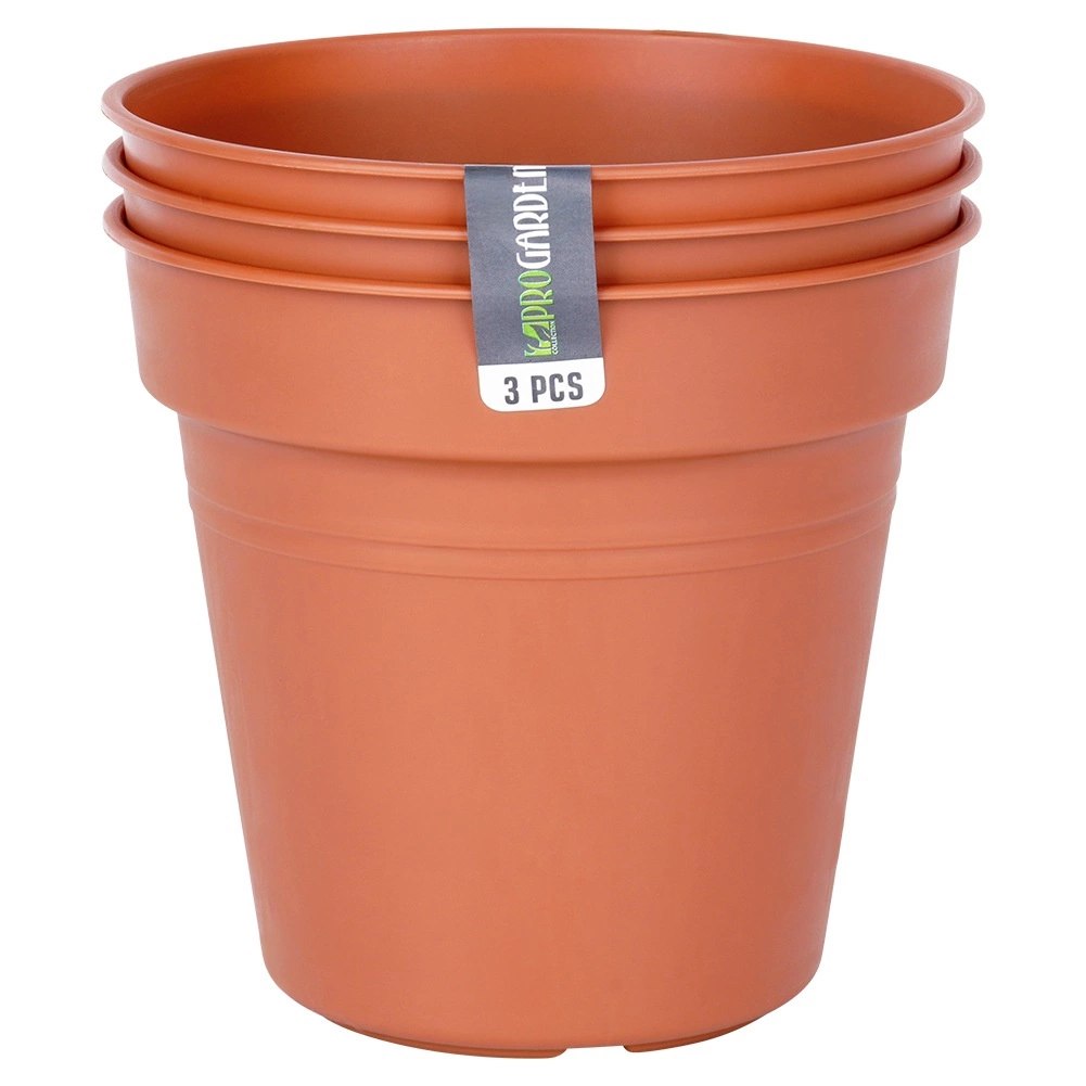 Zestaw Doniczek Okrągłych PROGARDEN 15 cm 3 szt. Ceglane Klasyczne - obrazek 7
