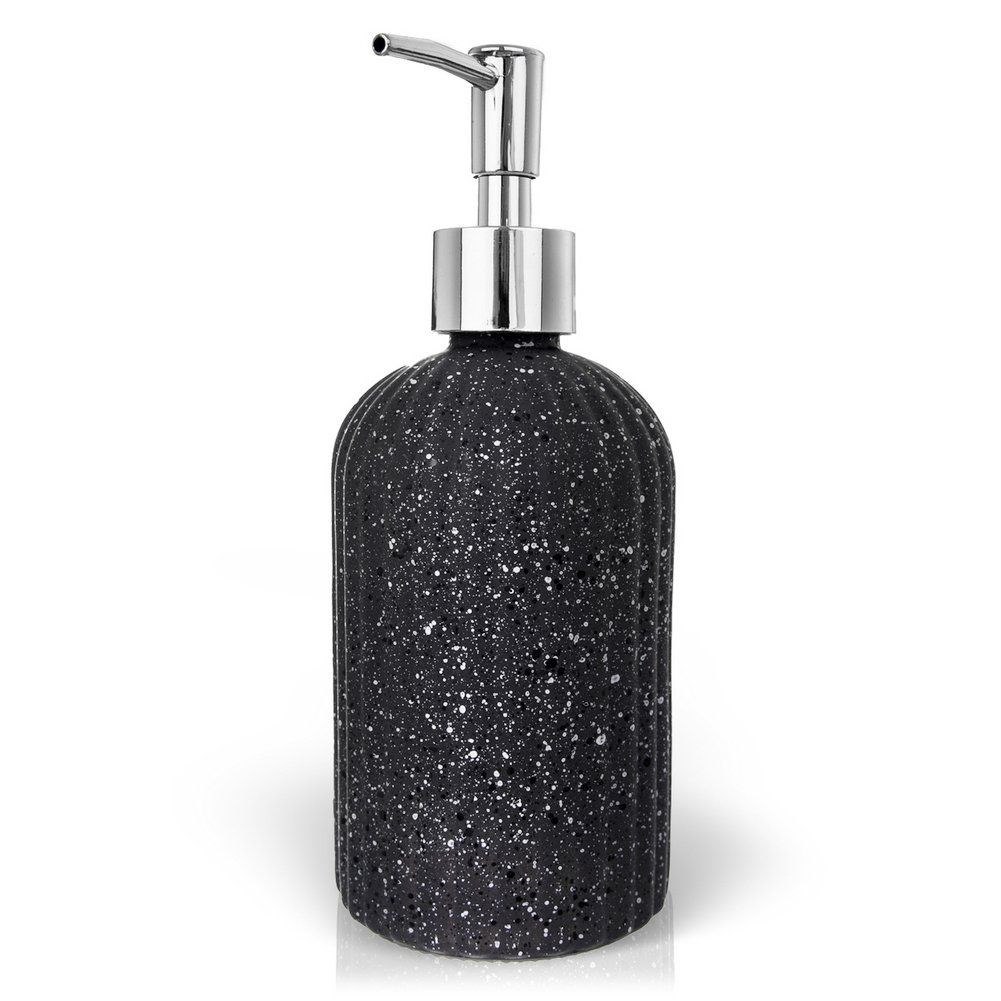 Dozownik do Mydła ORION 450 ml Szklany Szary Imitacja Marmuru z Pompką