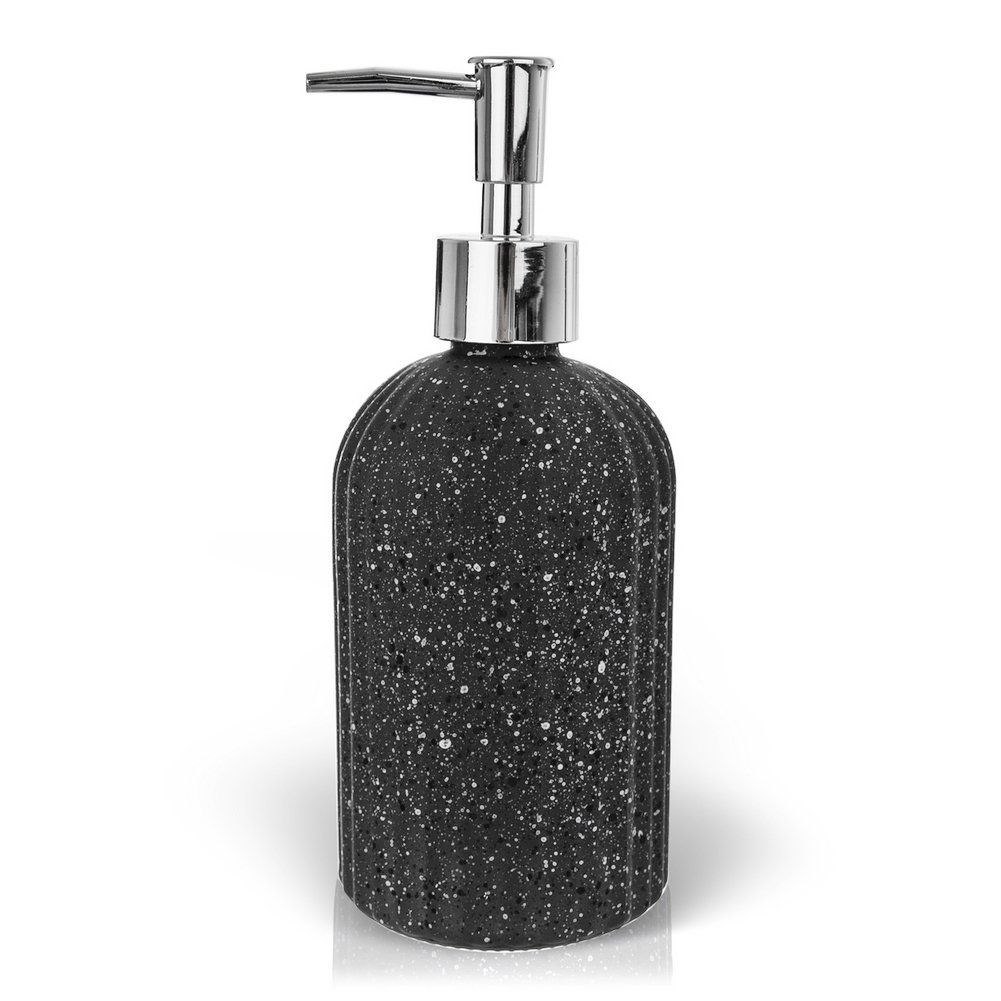 Dozownik do Mydła ORION 450 ml Szklany Szary Imitacja Marmuru z Pompką - obrazek 2