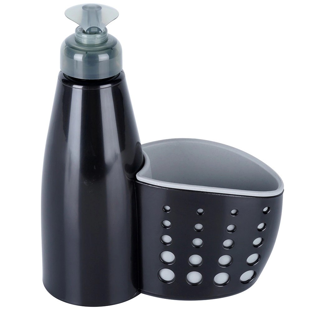 Dozownik do Naczyń VILDE 370 ml z Pojemnikiem na Gąbkę Czarny Praktyczny - obrazek 3