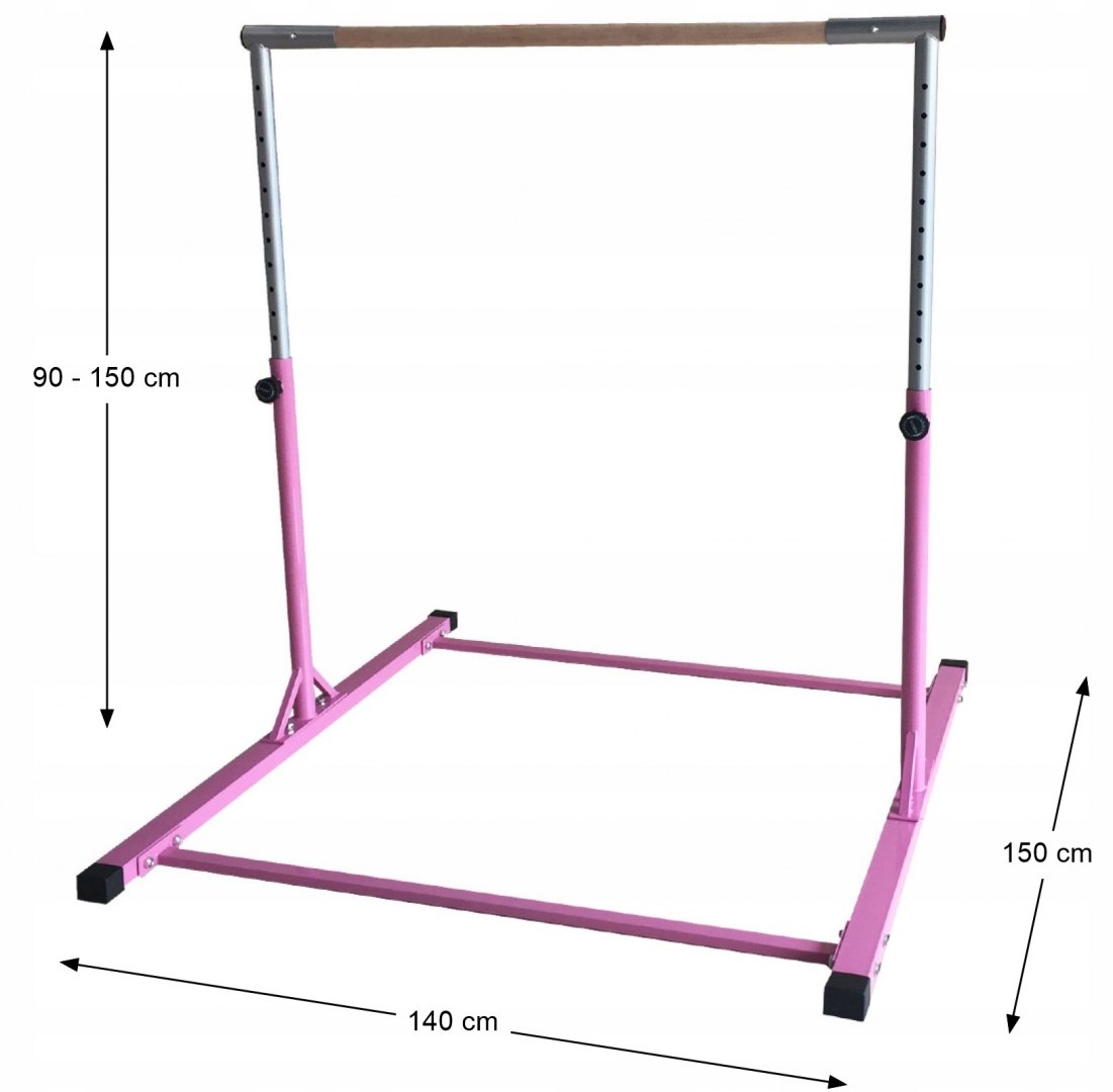 Drążek Gimnastyczny Wolnostojący 150 cm Różowy - obrazek 5