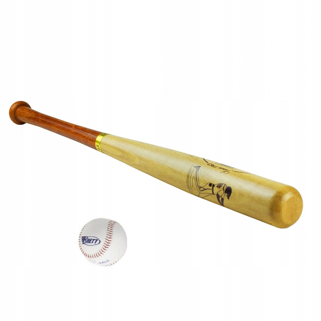 Drewniany Kij Baseballowy LONDERO 75 cm z Piłką do Baseballa - obrazek 2