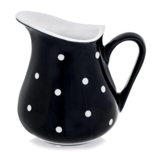 Dzbanek Ceramiczny 480 ml Czarny w Groszki Dots Mlecznik Sosjerka