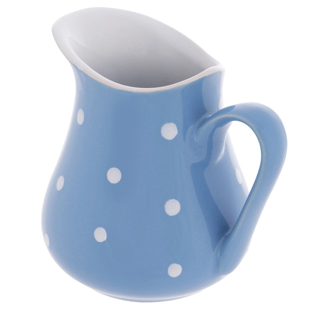 Dzbanek Ceramiczny 480 ml Niebieski w Groszki Dots Mlecznik Sosjerka - obrazek 3