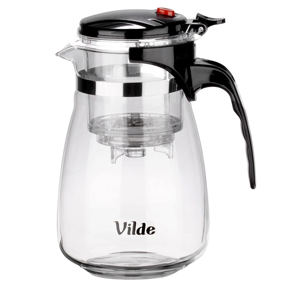 Dzbanek Szklany VILDE Zaparzacz 960 ml System Spustowy Gorące Zimne - obrazek 3