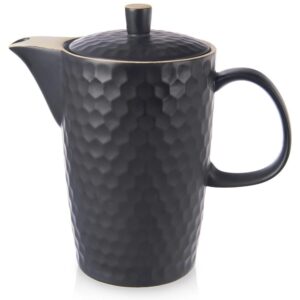 Dzbanek do Kawy Herbaty Napojów Ceramiczny Czarny Ozdobny Solidny ORION 1,3 l