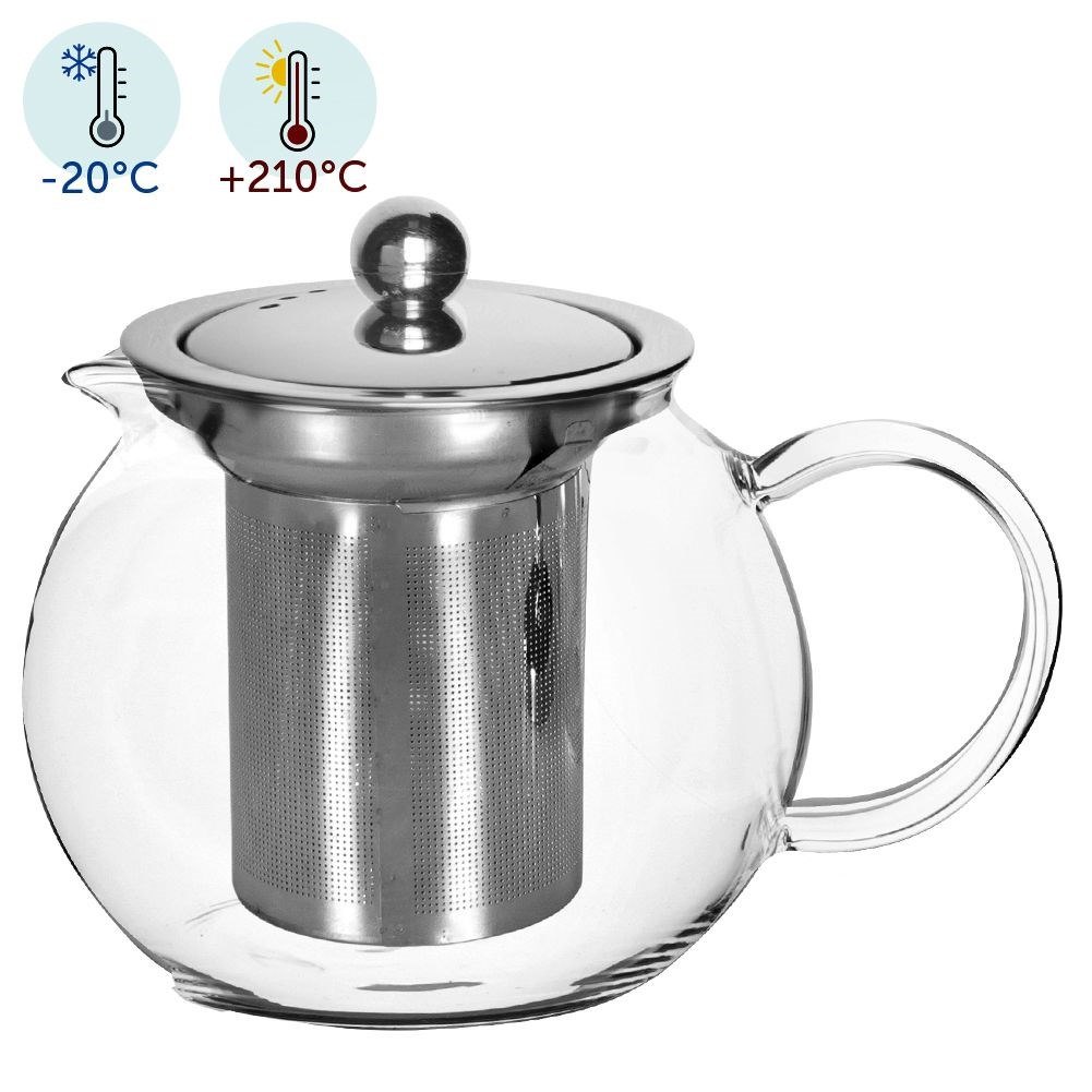 Dzbanek z Zaparzaczem ORION 800 ml Szkło Borokrzemowe Sitko Pokrywka - obrazek 3