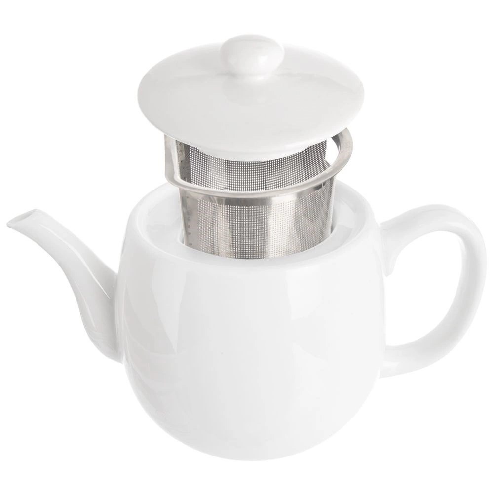 Dzbanek z Zaparzaczem do Herbaty Porcelanowy Biały Mona 700 ml - obrazek 6