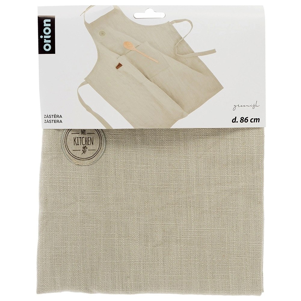 Fartuch Kuchenny Bawełniany Oliwkowy Greenish z Kieszenią ORION Pas - obrazek 6
