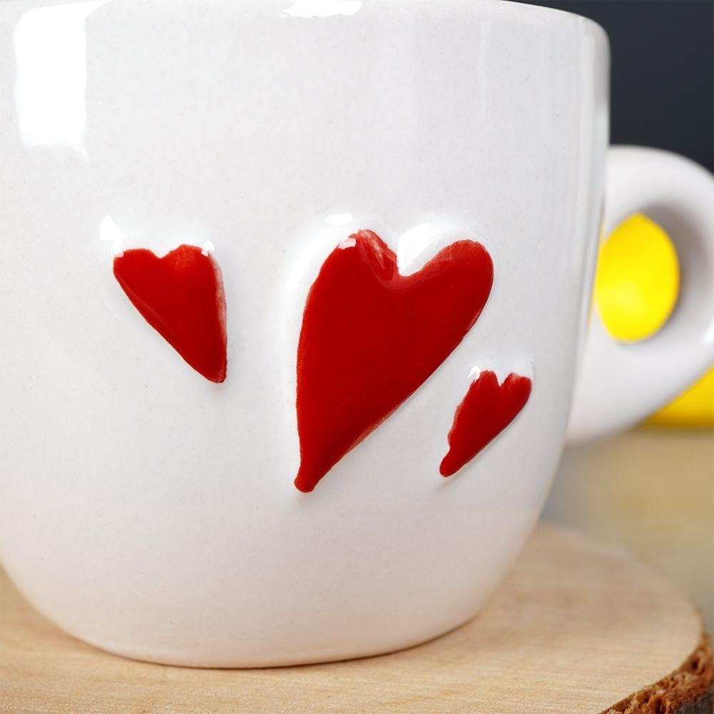 Filiżanka do Espresso 80 ml ORION Serce Ceramiczna Biała z Serduszkami - obrazek 4